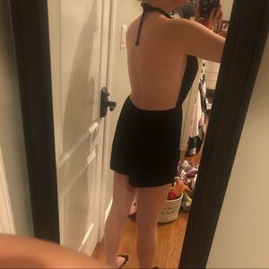Black backless romper